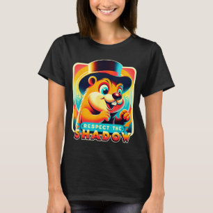 Groundhog Day Respect The Shadow Funny Humor T-Shirt