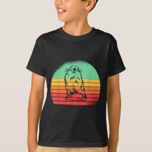 Groundhog Day Retro Sunset Funny Woodchuck Groundh T-Shirt