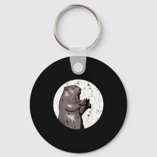 Groundhog Day Shadow Puppet Cute Rodent Costume Fu Key Ring