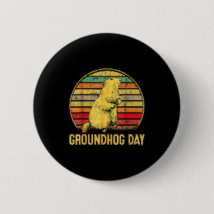 Groundhog Day Shadow Puppet Funny 6 Cm Round Badge