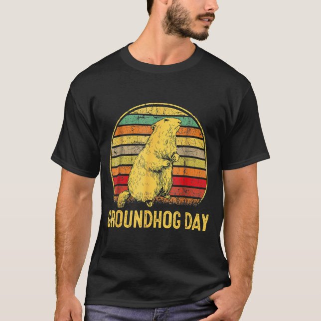 Groundhog Day Shadow Puppet Funny  T-Shirt (Front)