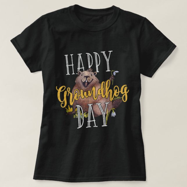 Groundhog Day Shirt Happy Groundhog Day Gifts  (Design Front)
