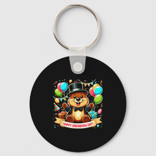 Groundhog Day Shirt Happy Groundhogs Day Men Women Key Ring