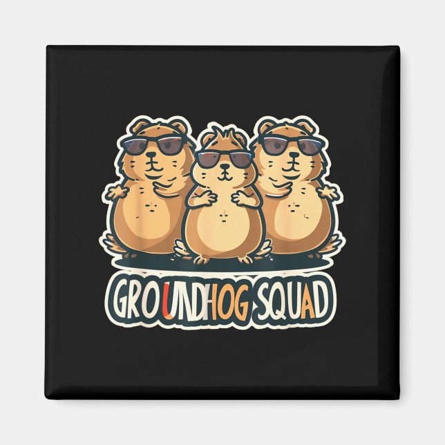 Groundhog Day Squad Funny Spring February Punxsuta Magnet (Front)