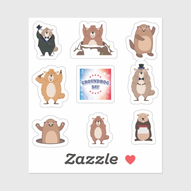 Groundhog Day Stickers (Sheet)