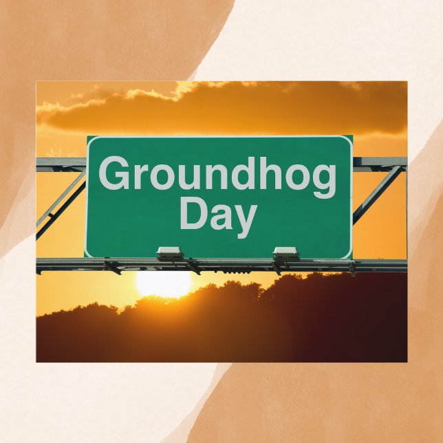 Groundhog Day Sunset Highway Postcard (Creator Uploaded)