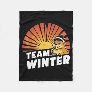 Groundhog Day Team Winter Fleece Blanket