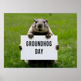 Groundhog Day Theme: Cute Groundhog Poster