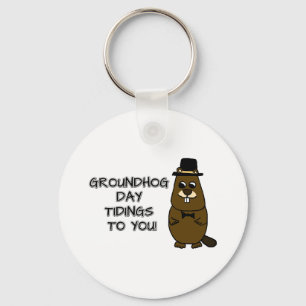 Groundhog Day tidings to you! Key Ring