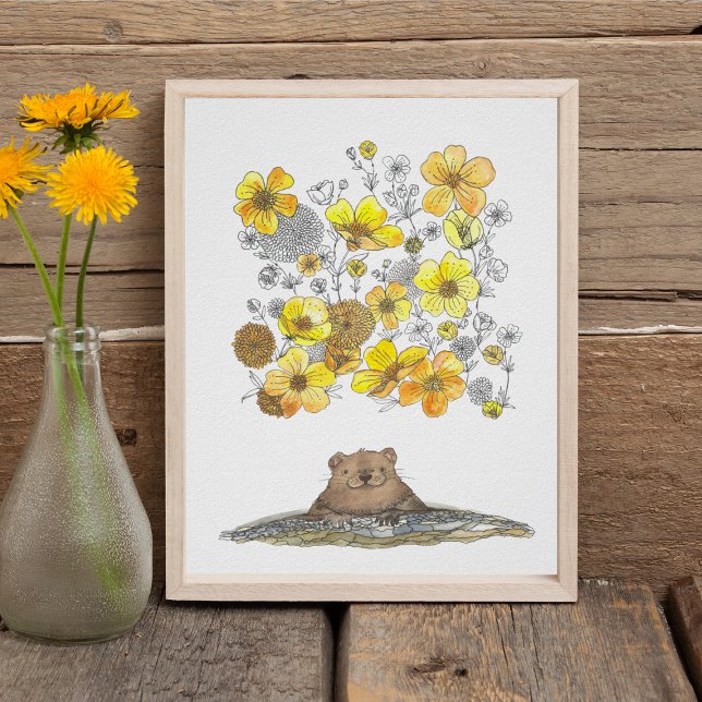 Groundhog Day Watercolor Poster (Creator Uploaded)