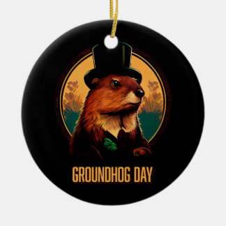 Groundhog Day with Phil Ceramic Tree Decoration