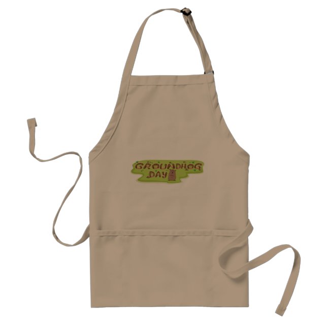 Groundhog Day Wood Lettering Standard Apron (Front)