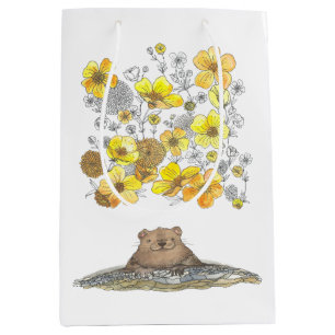 Groundhog Dreams of Buttercups and Spring Medium Gift Bag