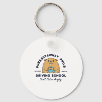 Groundhog Driving School Funny Men Women Retro Rod Key Ring