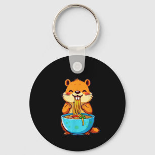Groundhog Eating Ramen Happy Groundhog Day Key Ring