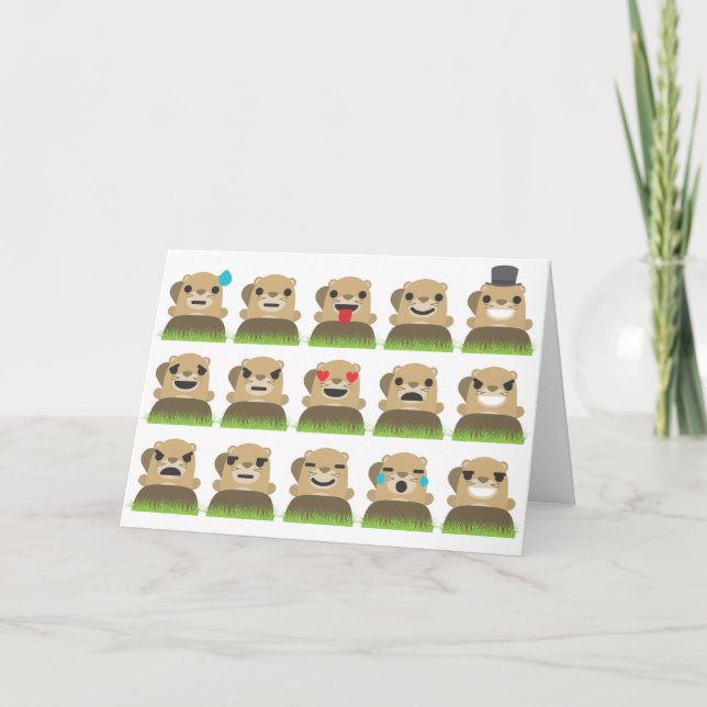 groundhog emojis card (Front)