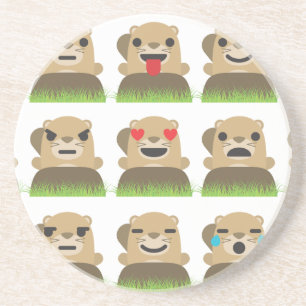 groundhog emojis coaster