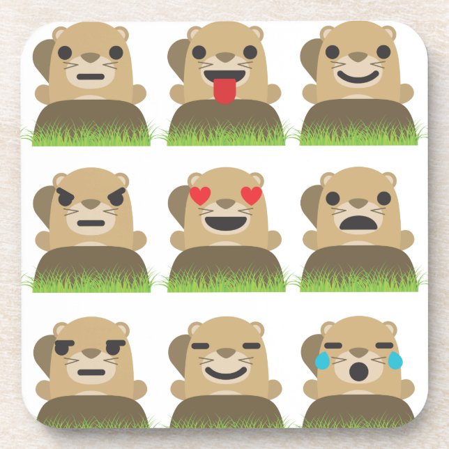 groundhog emojis coaster (Front)