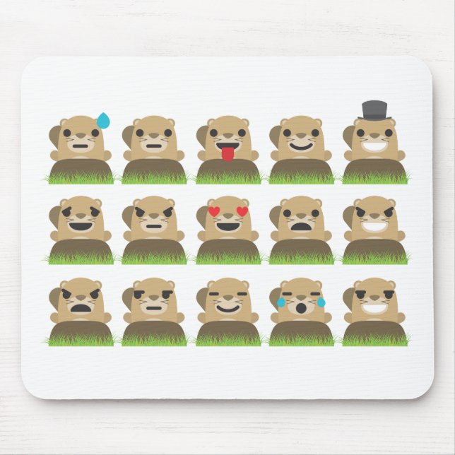 groundhog emojis mouse mat (Front)