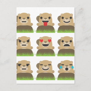groundhog emojis postcard