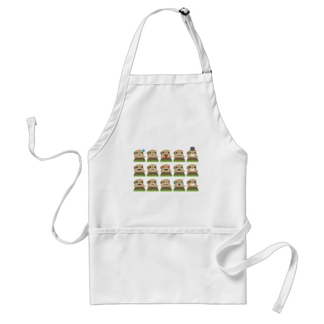 groundhog emojis standard apron (Front)