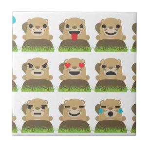 groundhog emojis tile