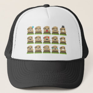 groundhog emojis trucker hat