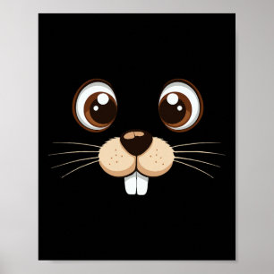 Groundhog Face Costume Kids Groundhog Day Hallowee Poster