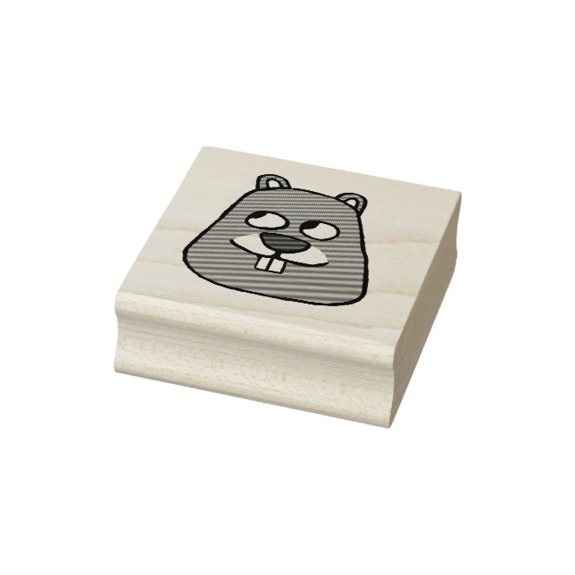 Groundhog Face Rubber Stamp (Stamp)