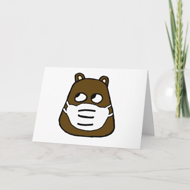 Groundhog Face with Face Mask Card (Front)