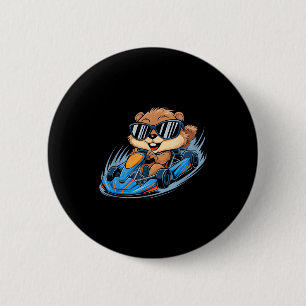 Groundhog Go-kart Racing Happy Groundhog Day Boys  6 Cm Round Badge