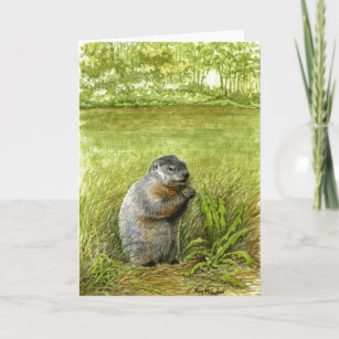 Groundhog greeting card