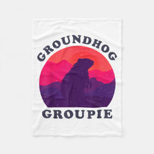 Groundhog Groupie Retro Vintage 60s 70s 80s Men Wo Fleece Blanket