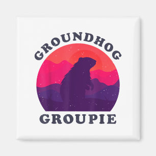 Groundhog Groupie Retro Vintage 60s 70s 80s Men Wo Magnet