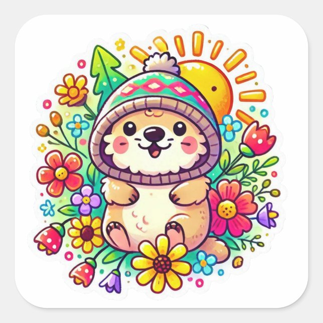 Groundhog Hoodie Sticker (Front)