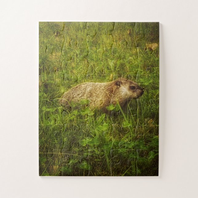 Groundhog in a field jigsaw puzzle (Vertical)