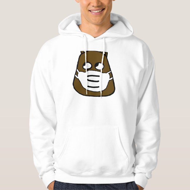 Groundhog in Face Mask Hoodie (Front)