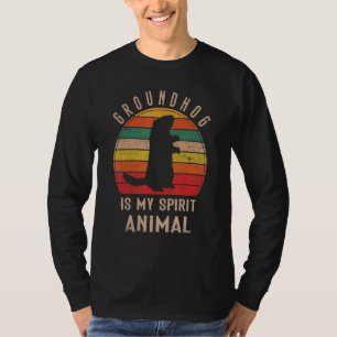 Groundhog Is My Spirit Animal Retro Groundhog Day T-Shirt