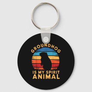 Groundhog Is My Spirit Animal Woodchuck Groundhog Key Ring