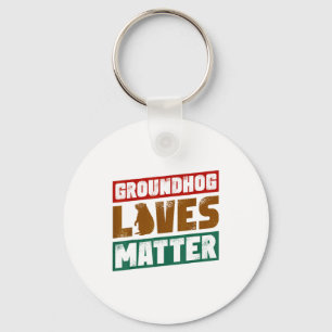 Groundhog Lives Retro Vintage Animal Lovers Men Wo Key Ring