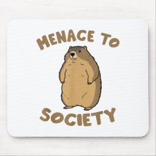 Groundhog Lover Wildlife Animal Groundhog Menace T Mouse Mat