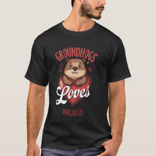 Groundhog Loves Margaritas - Cute Illustration T-Shirt