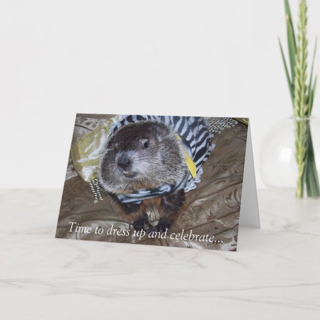 Groundhog Maude Birthday Card (Front)