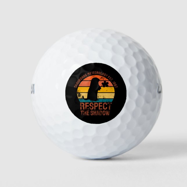 Groundhog Meteorology Est. 1887 Golf Balls (Front)
