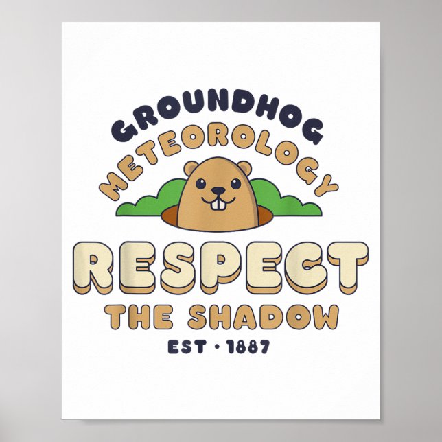 Groundhog Meteorology Est 1887 Respect Shadow Funn Poster (Front)
