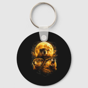 Groundhog Moon Key Ring