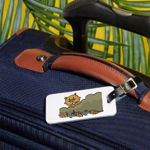 Groundhog Peeking Through Autumn Bushes Luggage Tag
