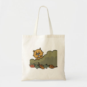 Groundhog Peeking Through Autumn Bushes  Tote Bag
