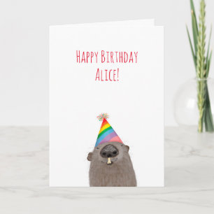 Groundhog personalised birthday card