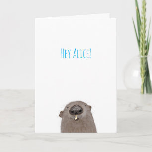 Groundhog personalised thinking of you card
